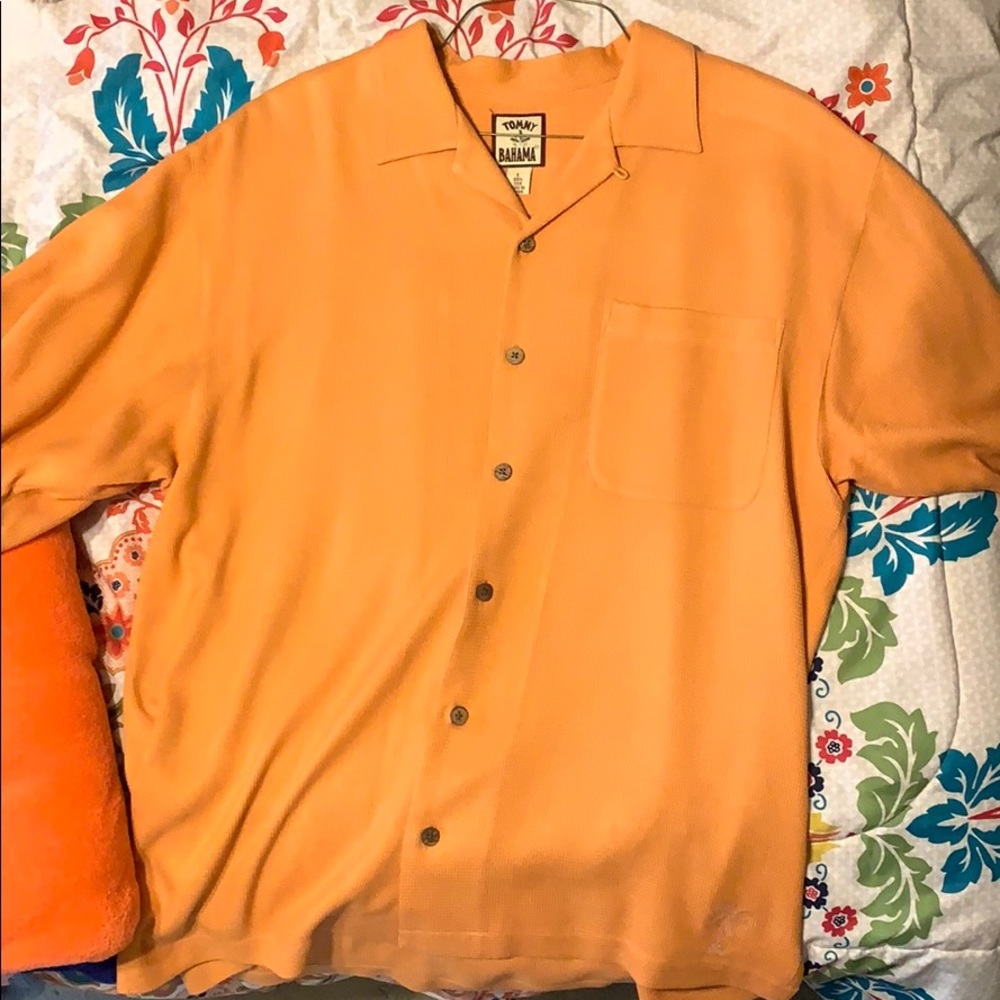 Tommy Bahama Orange Button Down Short Sleeve